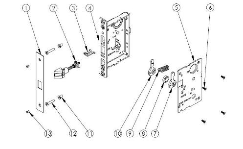 Sargent 8215 parts diagram