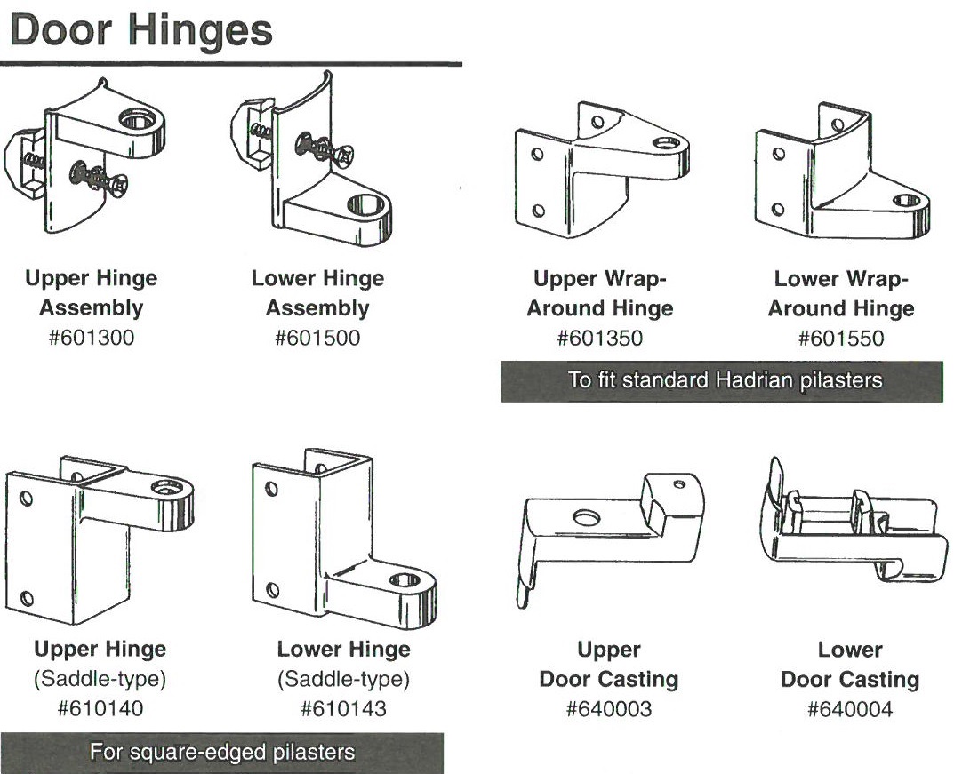 Hadrian Standard Door Hinge Parts