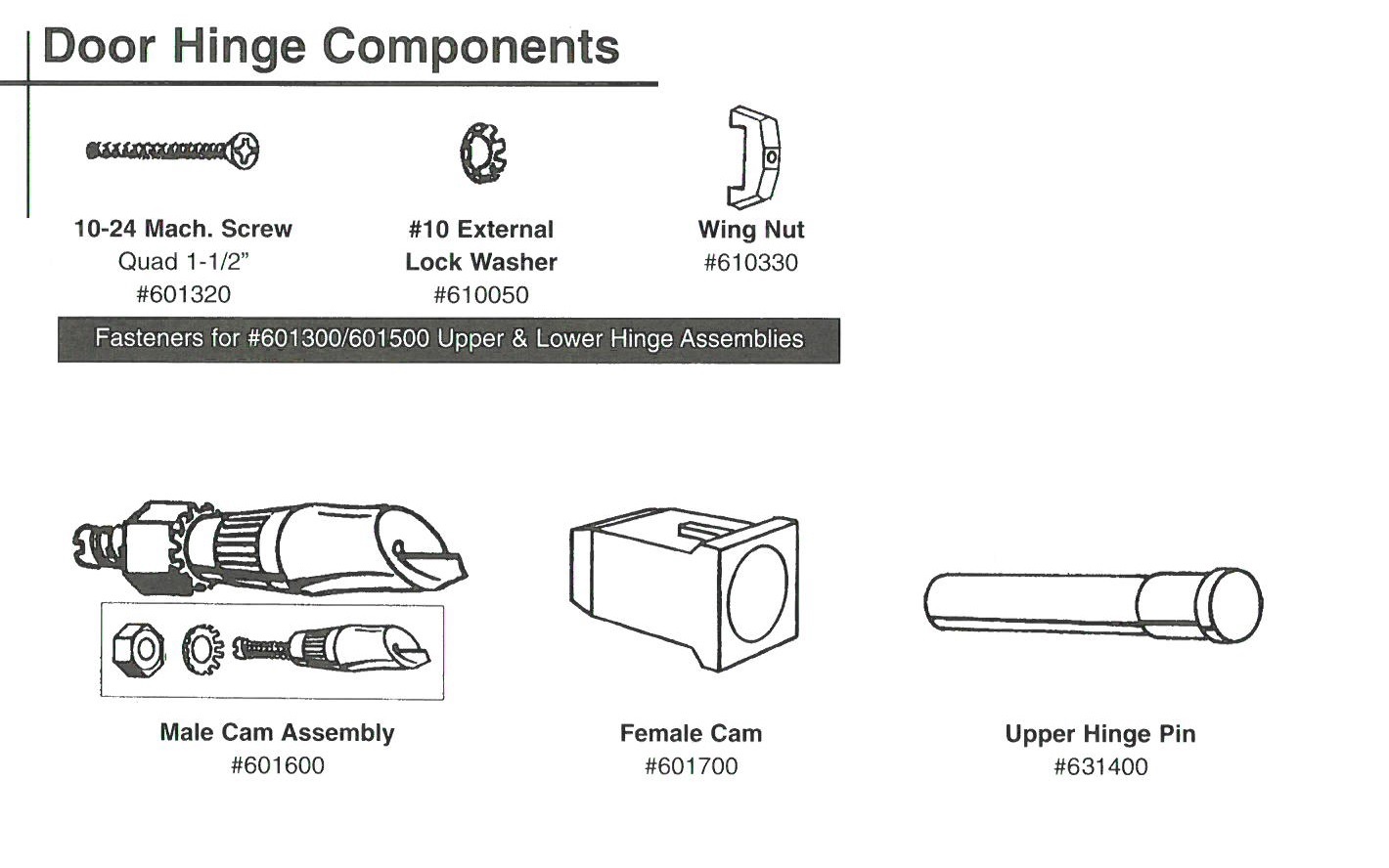 Hadrian Door Hinge Components