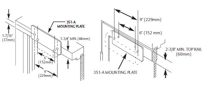 Sargent 351-A Mounting Plate dimensions