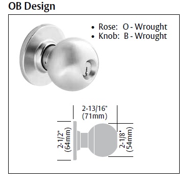 Sargent 6 Line 24-28-6G37 OB US26D Classroom Knob Lockset