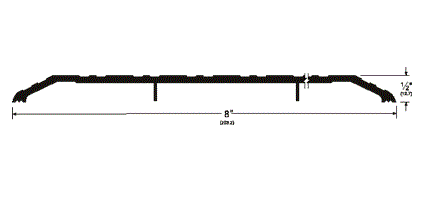 Pemko 2548A 8" wide x 1/2" high Fluted Saddle Threshold