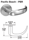 Yale Mortise Lockset 8801FL PBR Passage Function