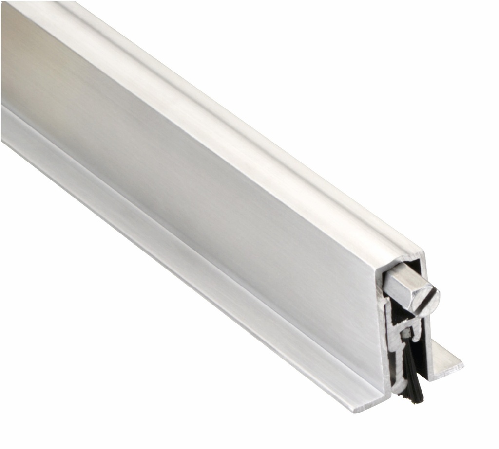 Pemko 411ANBL 36" Full Mortised Auto Door Bottom, Mill Finish Aluminum w/ Black Nylon Brush Insert