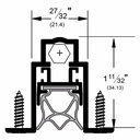 Pemko 434APKL Full Mortised Auto Door Bottom, 1-5/16" x 27/32" Aluminum Channel, PemkoPrene Insert