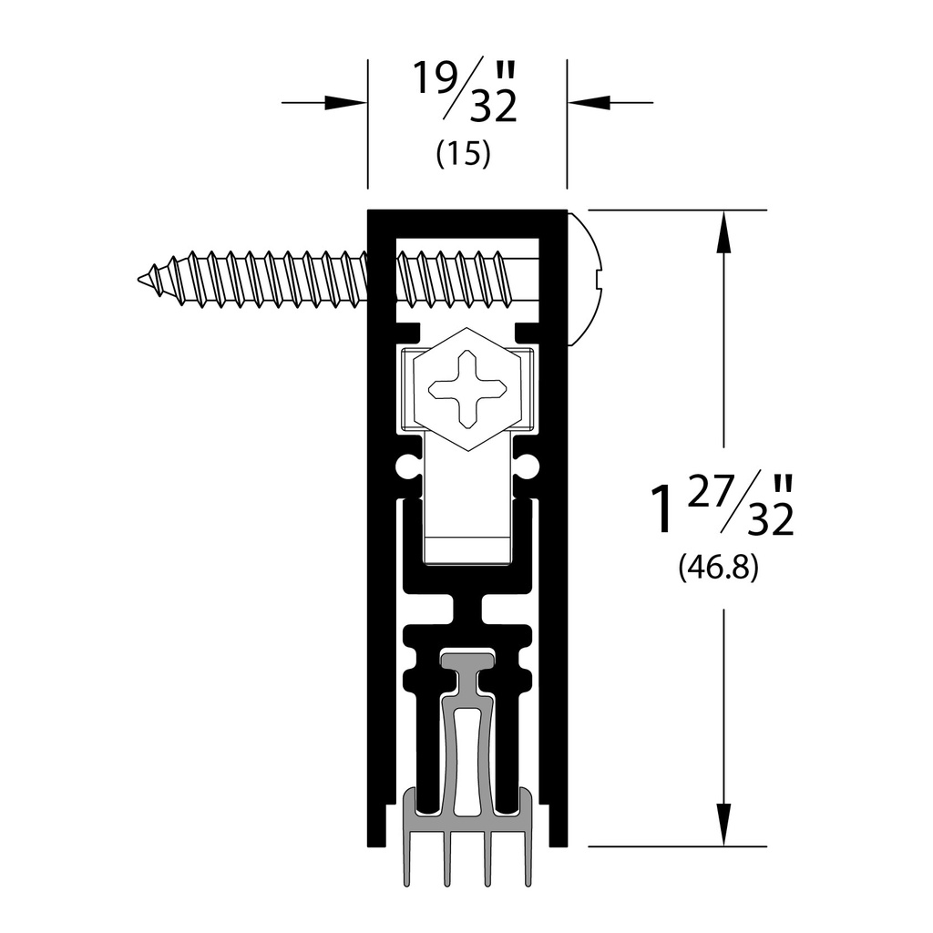 Pemko STC4131CPK Fire-Rated and Sound Rated, Surface or Semi Mortised Automatic Door Bottom, Aluminum Finish, PemkoPrene Insert, 3/4" Max Drop