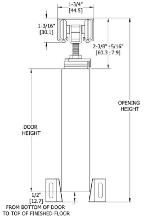 Hager 9901 Extra Heavy Duty Pocket Door Trackset