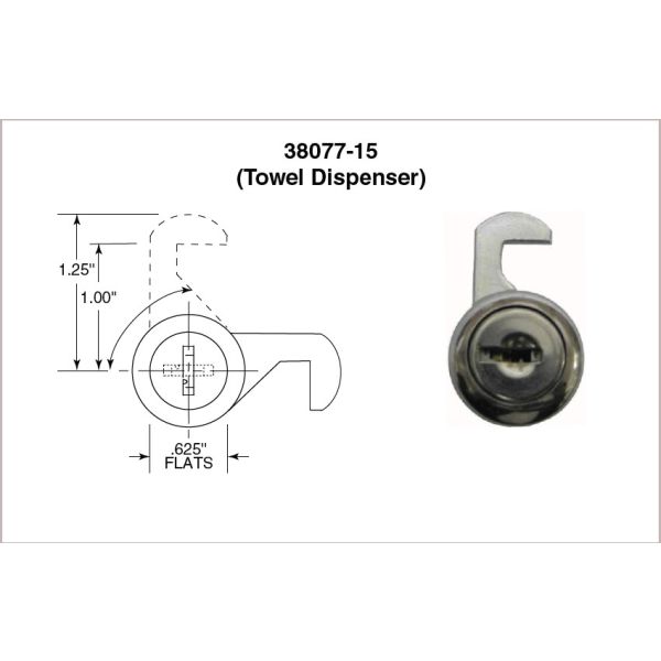 Bobrick 38077-15 Lock & Key 