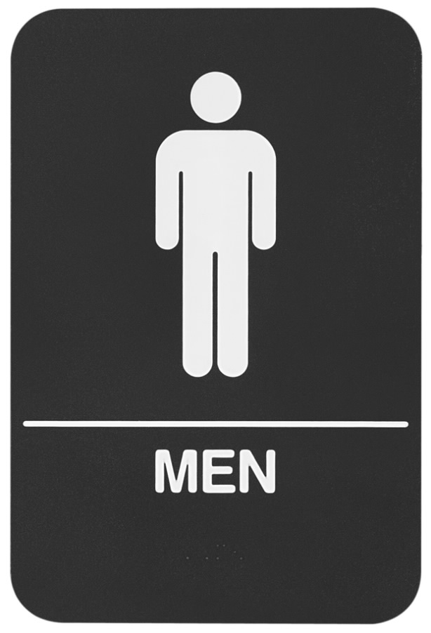 Rockwood BFM684 Tactile Signage w/ Braille - Men 