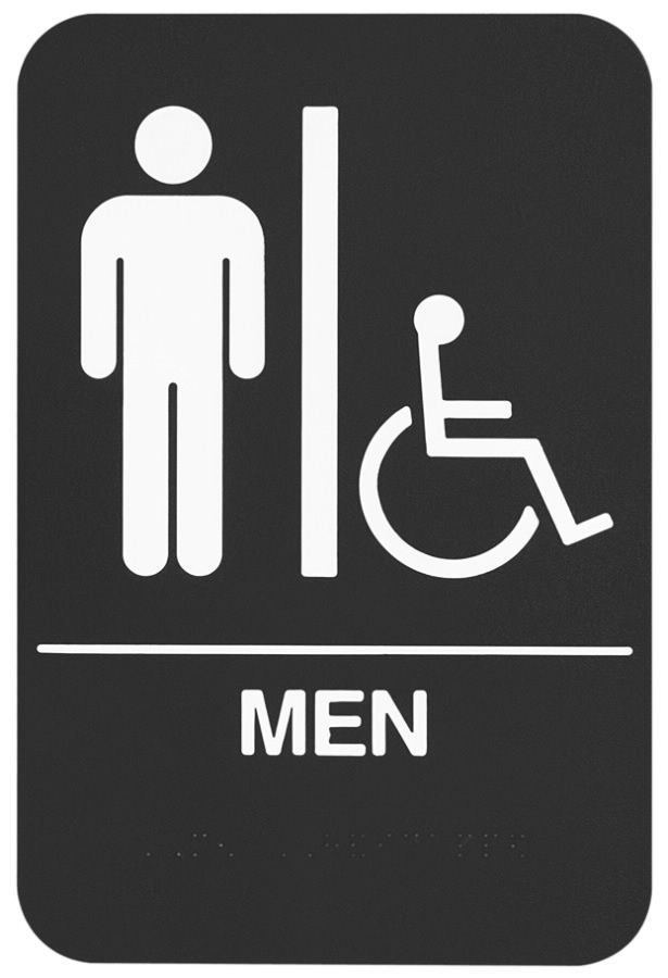 Rockwood BFM687 Tactile Signage w/ Braille - ADA Men 