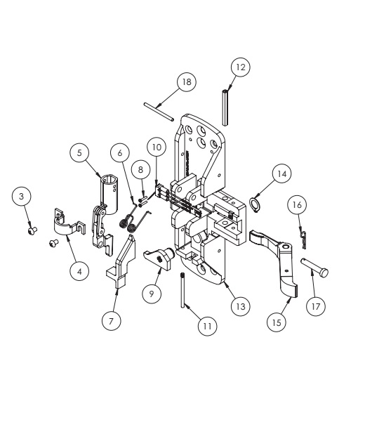 Sargent 68-5449 LHR Center Chassis Assembly - 12-53-NB-8700 Series w/ Latchbolt Monitoring