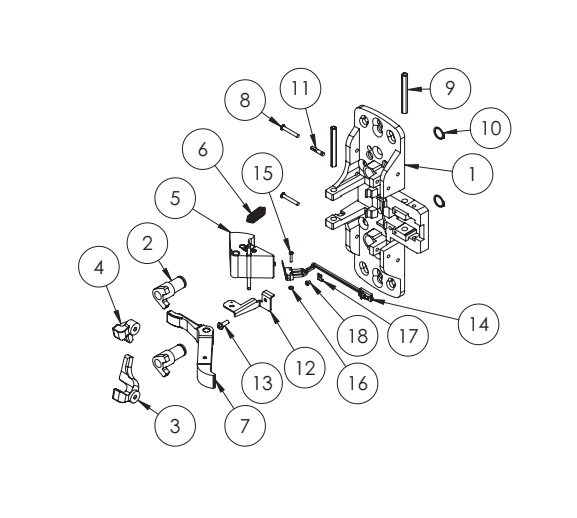 Sargent 68-6075 Center Chassis Assembly w/ Latchbolt Monitoring - 53-8800 Series