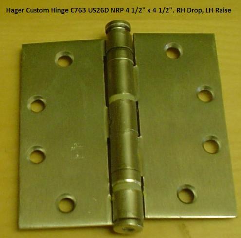 Hager BB1279 RHDROP NRP US26D - C763 Ball Bearing Hinge