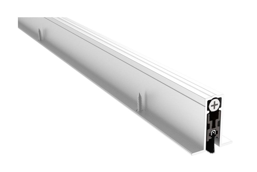 Pemko 411ANBL 36" Full Mortised Auto Door Bottom, Mill Finish Aluminum w/ Black Nylon Brush Insert