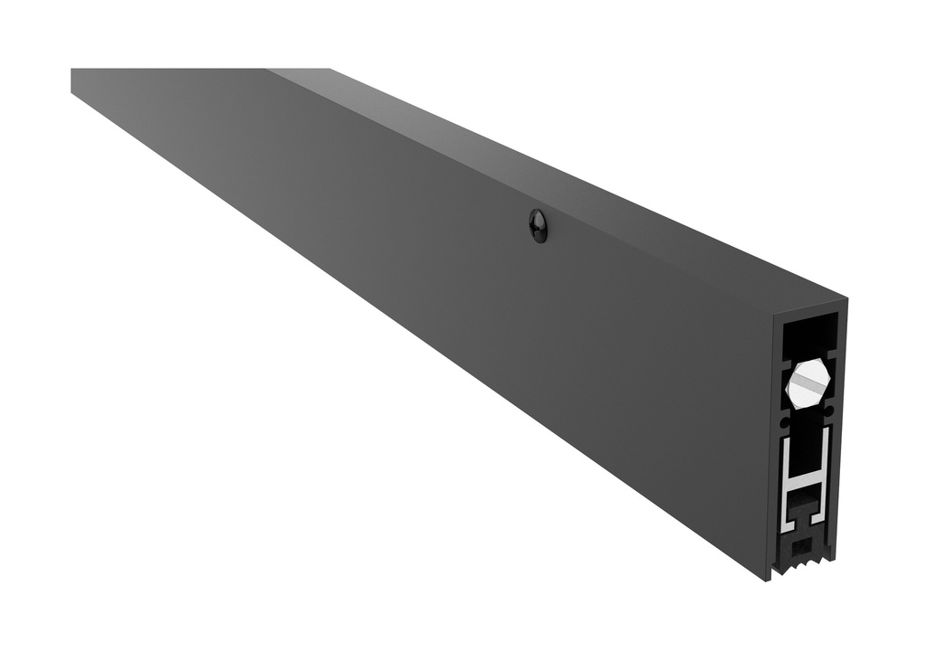 Pemko 4131BSPRL Fire-Rated Surface or Semi Mortised Automatic Door Bottom, Black Suede Powder Coat, Black Sponge EPDM Insert, 3/4" Max Drop