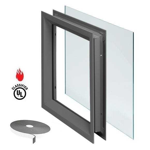 NGP L-FRA100 Steel Window Kit with Fire Rated Pyran -F Ceramic Glass
