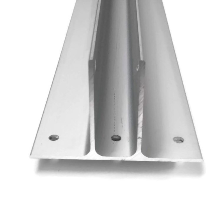 Hadrian 520457 Continuous Aluminum T-Channel | 55" Heavy-Duty Partition Bracket 