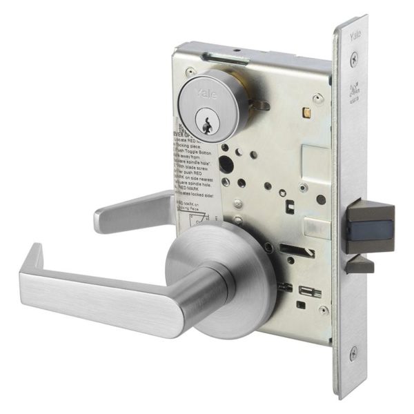 Accentra 8807FL AUR Mortise Lockset Entry Function less Cylinder - Yale