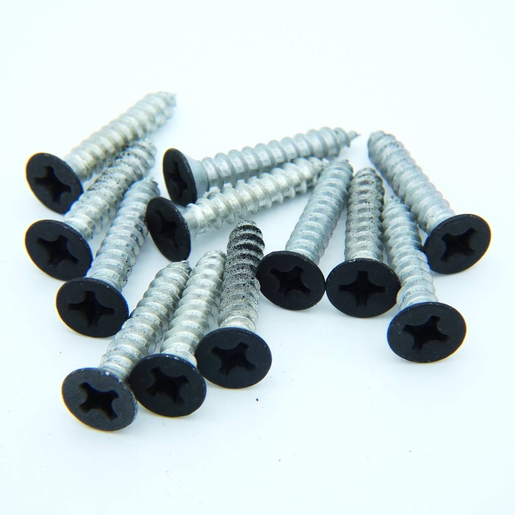 Hager 1-810-7232 Hinge Screws, Wood #12 x 1-1/4" FPHW L1 (Black)-pkg12