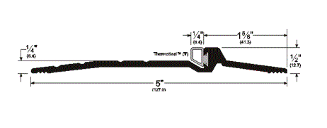 Pemko 2005AT 5" wide x 1/2" high Latching Panic Threshold