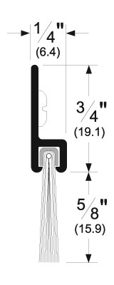 Pemko 18061CNB Nylon Brush Sill Sweep - Aluminum