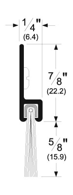 Pemko 18062CNB Nylon Brush Sill Sweep - Aluminum