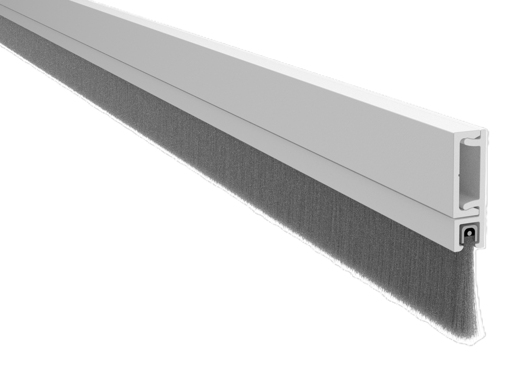 Pemko 29326CNB Nylon Brush Sill Sweep with Snap Cover in Aluminum Finish