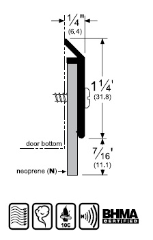 Pemko 315CN Neoprene Sill Sweep - Aluminum