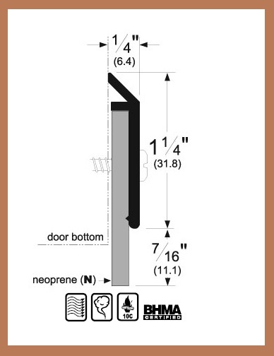 Pemko 315DN Neoprene Sill Sweep - Dark Bronze