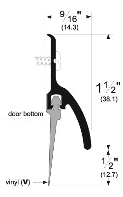 Pemko 345DV Vinyl Sill Sweep with Rain Drip - Dark Bronze