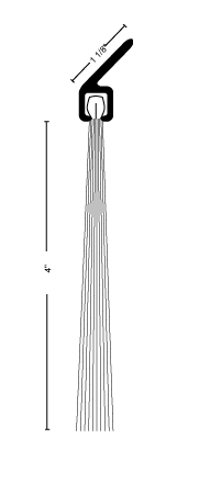 National Guard Products I-624A Angled Nylon Brush Sill Sweep