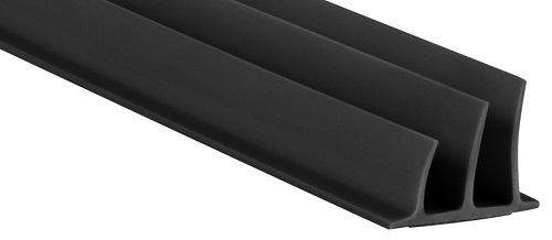 Pemko S773BL Triple Finned Silicone Adhesive-Backed Fire-Smoke Gasketing 1/2" Width, 3/8" Height, Black Color