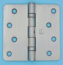 Hager Hinge RCBB1541 NRP 4 x 4 US32D Satin Stainless, 1/4" Radius Corners, Full Mortise, Residential